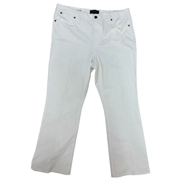 Talbots Women's Size 14 Corduroy Curvy Fit Straight Leg Pants. Ivory Cream - Picture 1 of 12